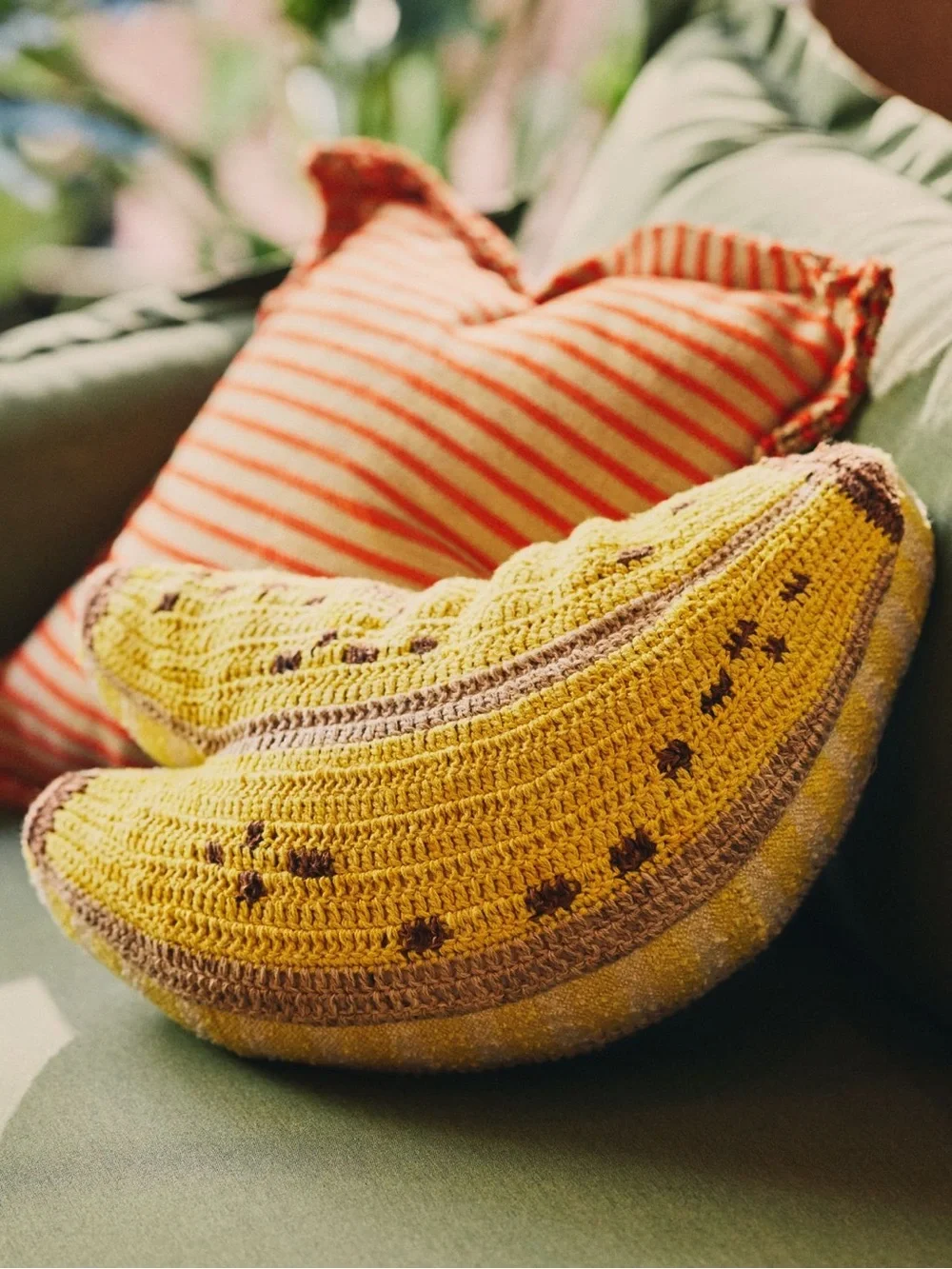Woven Banana Pillow from Anthropologie.